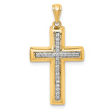 14k Large 1/10ct. Diamond Cross Pendant