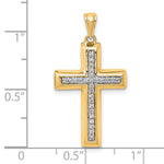 14k Large 1/10ct. Diamond Cross Pendant