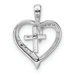 14k White Gold Heart Cross Pendant Mounting