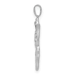 14k White Gold Diamond Angel Pendant