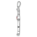 14k White Gold Ruby and Diamond Heart Cross Pendant
