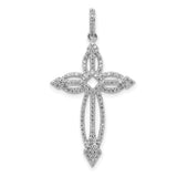14k White Gold 1/3ct. Diamond Fancy Cross Pendant