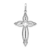 14k White Gold 1/3ct. Diamond Fancy Cross Pendant