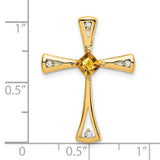 14k Citrine and Diamond Cross Chain Slide