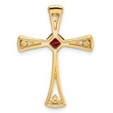 14k Garnet and Diamond Cross Chain Slide