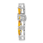 14k White Gold Citrine and Diamond Cross Chain Slide
