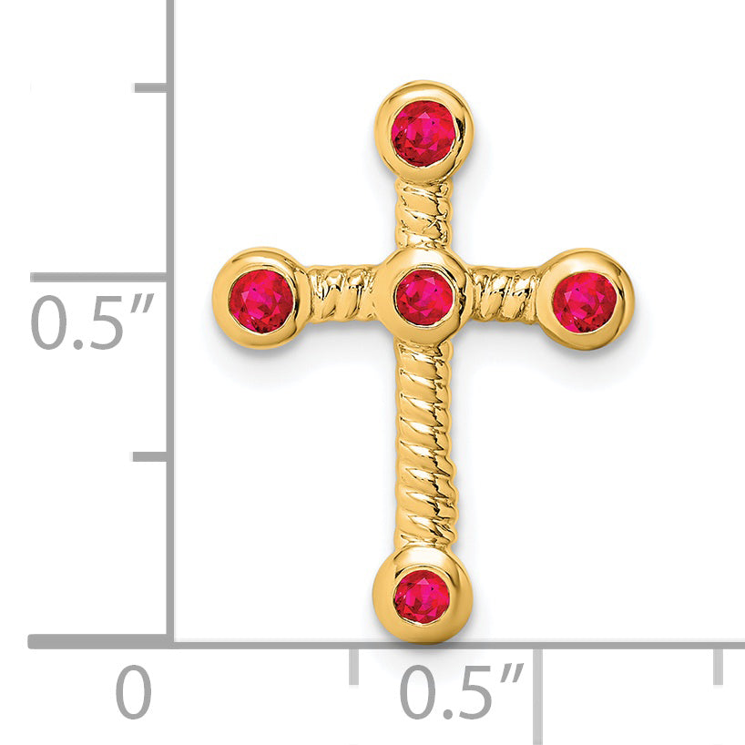 14k Ruby Cross Chain Slide