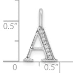 14K White Gold Diamond Letter A Initial Pendant