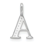 14K White Gold Diamond Letter A Initial Pendant