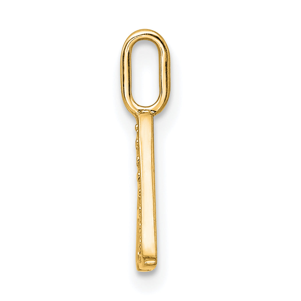 14K Diamond Letter A Initial Pendant