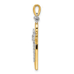 14k Two-tone Polished Diamond Cross
