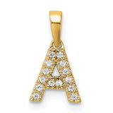 14K  Diamond Letter A Initial with Bail Pendant