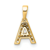 14K  Diamond Letter A Initial with Bail Pendant