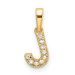 14K  Diamond Letter J Initial with Bail Pendant