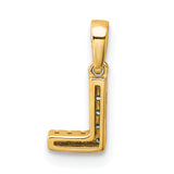 14K  Diamond Letter L Initial with Bail Pendant