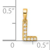 14K  Diamond Letter L Initial with Bail Pendant