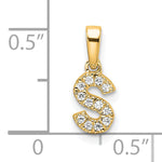 14K  Diamond Letter S Initial with Bail Pendant