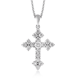 Cross Pendant in 18k Gold with Diamonds