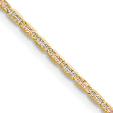 14k 2.0mm Tri-color Gold PavÃ© Valentino Chain