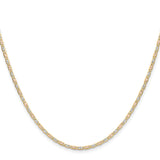 14k 2.0mm Tri-color Gold PavÃ© Valentino Chain