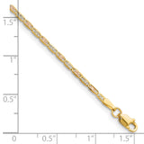 14k 2.0mm Tri-color Gold PavÃ© Valentino Chain