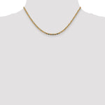 14k 2.75mm Tri-color Gold PavÃ© Valentino Chain