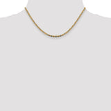 14k 2.75mm Tri-color Gold PavÃ© Valentino Chain