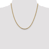 14k 2.75mm Tri-color Gold PavÃ© Valentino Chain