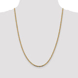 14k 2.75mm Tri-color Gold PavÃ© Valentino Chain