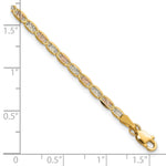 14k 2.75mm Tri-color Gold PavÃ© Valentino Chain