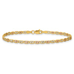 14k 2.75mm Tri-color Gold PavÃ© Valentino Chain
