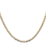 14k 3.2mm Tri-color Gold PavÃ© Valentino Chain