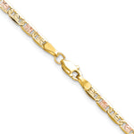 14k 3.2mm Tri-color Gold PavÃ© Valentino Chain