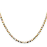 14k 3.2mm Tri-color Gold PavÃ© Valentino Chain