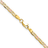14k 3.2mm Tri-color Gold PavÃ© Valentino Chain