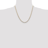 14k 3.2mm Tri-color Gold PavÃ© Valentino Chain