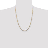 14k 3.2mm Tri-color Gold PavÃ© Valentino Chain