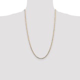 14k 3.2mm Tri-color Gold PavÃ© Valentino Chain