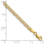 14k 3.2mm Tri-color Gold PavÃ© Valentino Chain