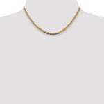 14k 3.8mm Tri-color Gold PavÃ© Valentino Chain
