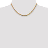 14k 3.8mm Tri-color Gold PavÃ© Valentino Chain