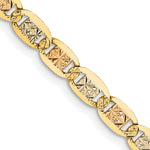 14k 3.8mm Tri-color Gold PavÃ© Valentino Chain