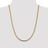 14k 3.8mm Tri-color Gold PavÃ© Valentino Chain