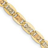 14k 3.8mm Tri-color Gold PavÃ© Valentino Chain