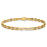 14k 3.8mm Tri-color Gold PavÃ© Valentino Chain