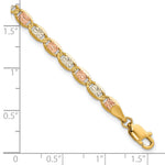 14k 3.8mm Tri-color Gold PavÃ© Valentino Chain