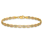 14k 3.8mm Tri-color Gold PavÃ© Valentino Chain