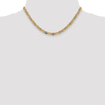 14k 4.65mm Tri-color Gold PavÃ© Valentino Chain
