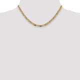 14k 4.65mm Tri-color Gold PavÃ© Valentino Chain