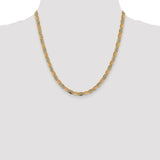 14k 4.65mm Tri-color Gold PavÃ© Valentino Chain